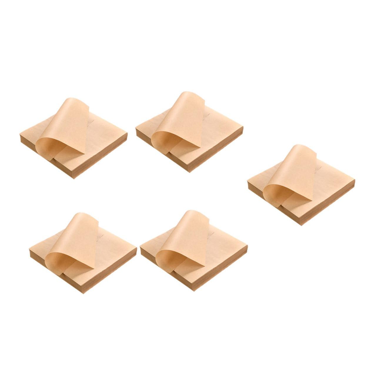 Papel Antigrasa para Hornear 20x20 Cm, Papel de Comida Ecológico de 40g, Resistente al Calor, sin Olor, para Snacks y Frituras, Adecuado para Fiestas y Uso Doméstico, Pack de 500