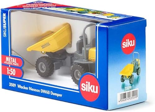 Vista 7 de Siku 3509, Wacker Neuson DW60 Dumper, 1:50, Metal/Plástico, Amarillo/Gris, Canal inclinable y giratorio
