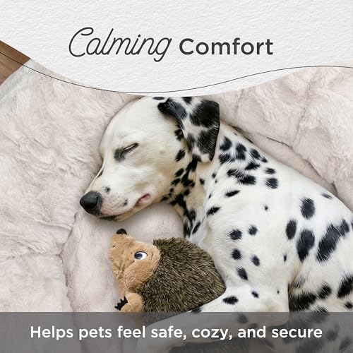 Image of Best Friends by Sheri The Original Calming Donut Dog Bed for Small Dogs up to 25 lbs, Lux Faux Fur, Gray, 23 inch x 23 inch