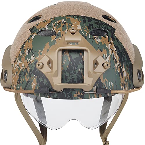 Casque Fast avec lunettes de protection intégrées type PJ pour airsoft et paintball - 4