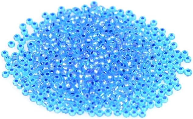 20g Round Preciosa Ornela Rocailles Seed Beads, 10/0 x 10/0 mm, Violet Dyed Crystal, Silver Lined (18228), Glass, Czech Republic