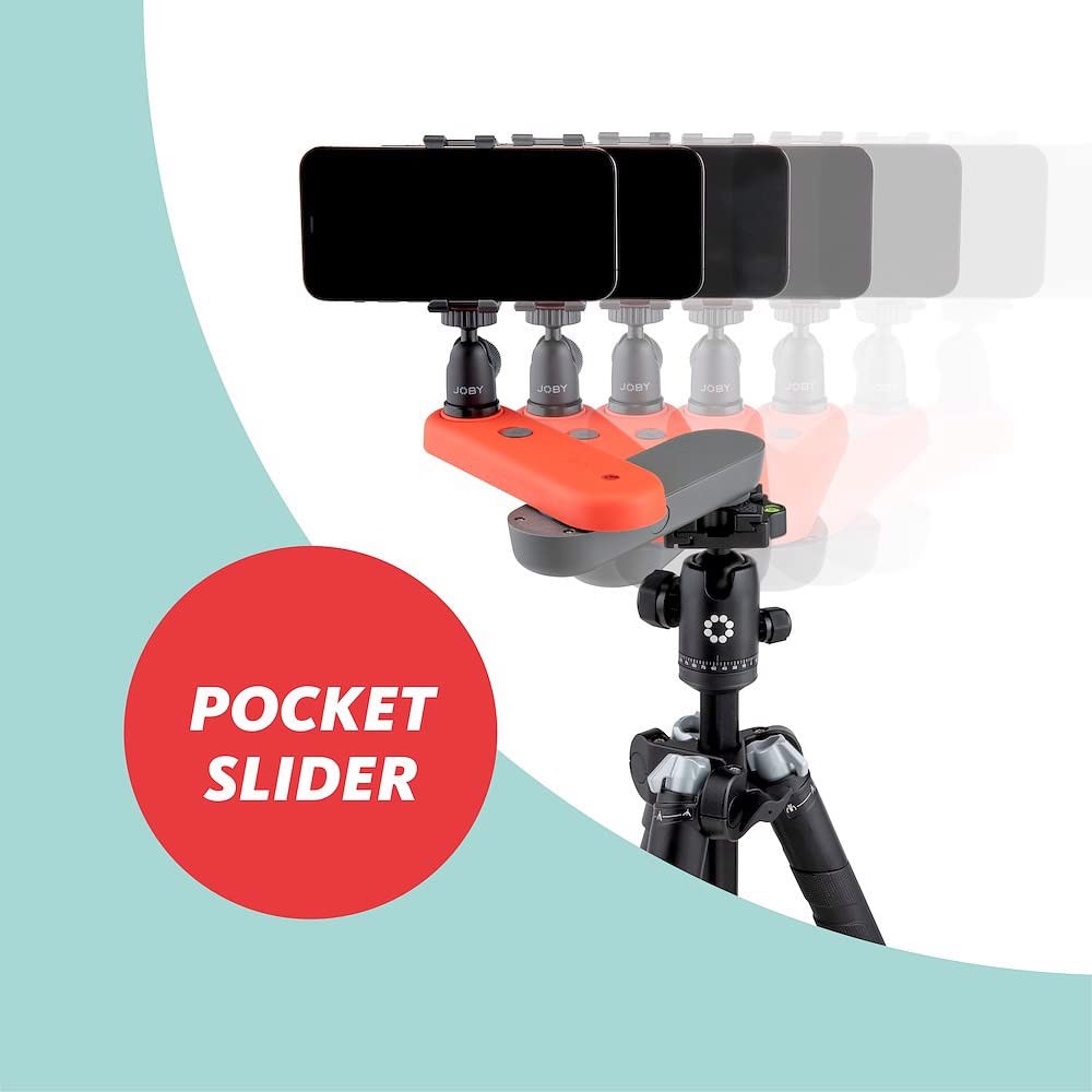 JOBY Swing Elektronischer Bluetooth-Slider, lin. Motion Control, Motorisierter Slider, Video-Slider, Stativhalterung, Vlogging, Content-Erstellung, Bewegungsaufnahmen, Zeitraffer, App-Steuerung