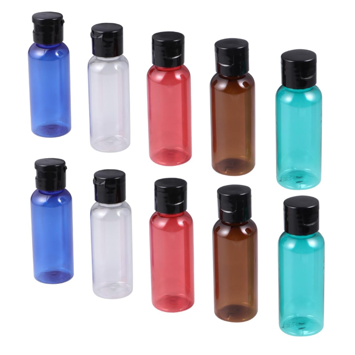 MAGICLULU 3 Set Da 50 Ml Di Bottiglie Da Viaggio Riutilizzabili 5 Opzioni Di Colore Dispenser Per Cosmetici Comprimibili 10 Pezzi * 3