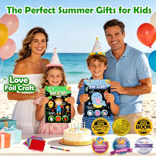 Image of FUNNYB&G Foil Art Craft Kit for Kids, Sparkly Birthday Gift Toy for Kids