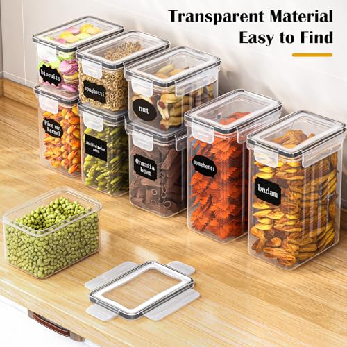 24 Pack Airtight Kitchen Food Containers – BPA-Free Cereal Storage Containers & Flour Storage Containers for Flour, Minimalist Sugar & Baking Supplies, with 24 Labels & Marker (33.6L) - Image 3