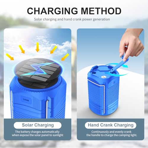 Lanterne de camping portable batterie rechargeable éclairage secours bleu - 2