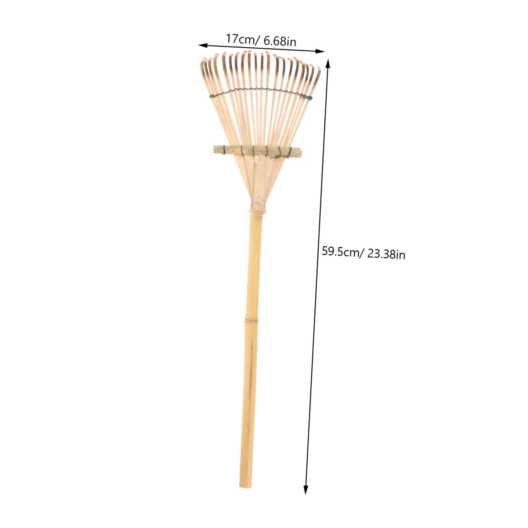 Milisten Outil de jardinage en bambou avec manche en bois, petit râteau de jardin pour desserrer les tâches de jardinage