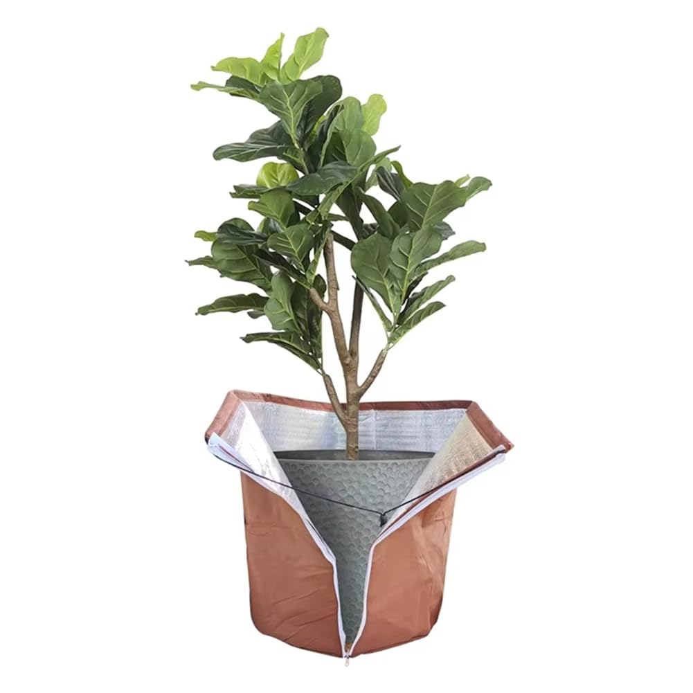 Tuidzljd Pot Protector Plants Winter 65x70Cm, Thermal Pot Protector for Plants with Zip and Drawstring Protection for Plants