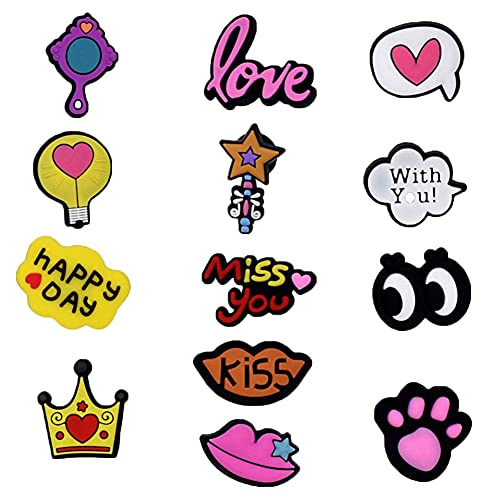 brandname XQingmei 30 pcs Croc Shoes Charms Cute Pink Girly Style Alphabet PVC Charms Shoe Buckles Wristband Buckles Removable DIY Gift Decorative Accessories Set