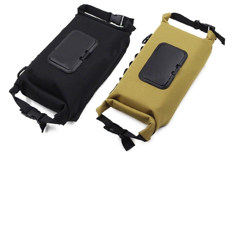 Hoppipola Camping Wet Wipes Box, Waterproof High Density Canvas Toilet Paper Holder with Hanging Straps for Car, Bath, Hiking and Travel, Khaki