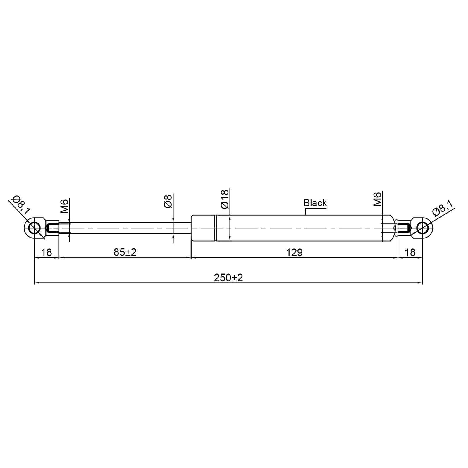Universal Gas Struts Spring Eyelet | 100-1000 Newton | Length Options 200 mm to 900 mm | Heavy-Duty | Lift Support System (800MM, 300 N) — view 39