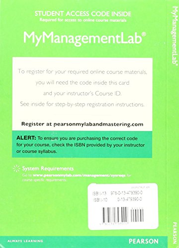 2017 Mylab Management with Pearson Etext -- Acc... 0134793900 Book Cover