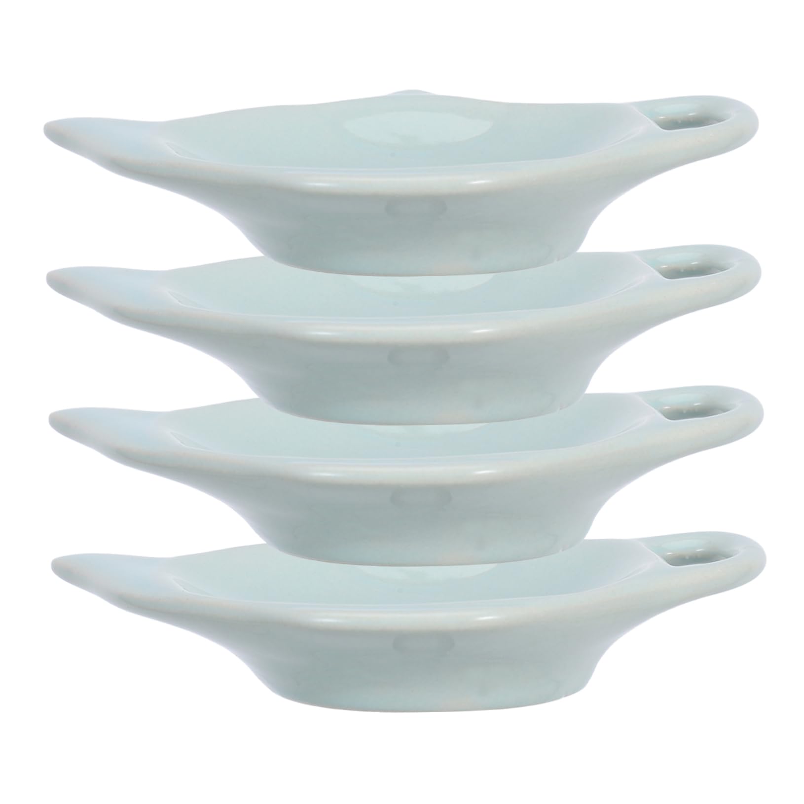 Zerodeko 4Pcs Teapot Shaped Ceramic Tea Bag Holders Stylish Snacks Dish Tea Bag Organizer for Kitchen Vintage Decorative Coasters for Afternoon Tea and Breakfast