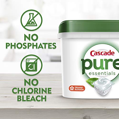 Cascade Pure Essentials Dishwasher Pods, Actionpacs Detergent, Orange Blossom, 58 Count #TOP2