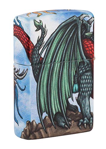 Encendedor Zippo diseño dragón rojo bolsillo miniatura 7