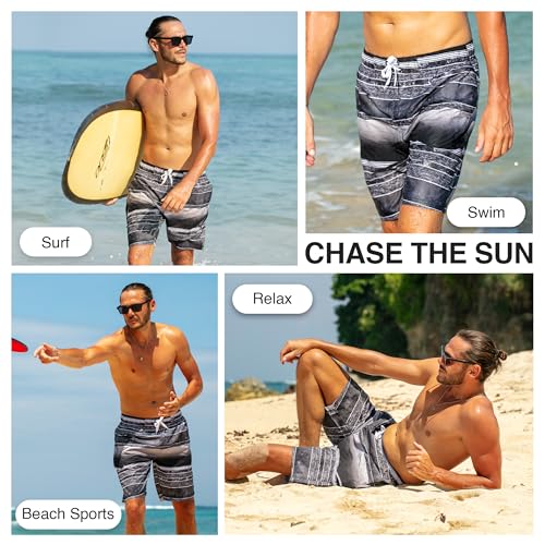Image of Kanu Surf Men's Big Viper Extended Size Stripe Swim Trunk