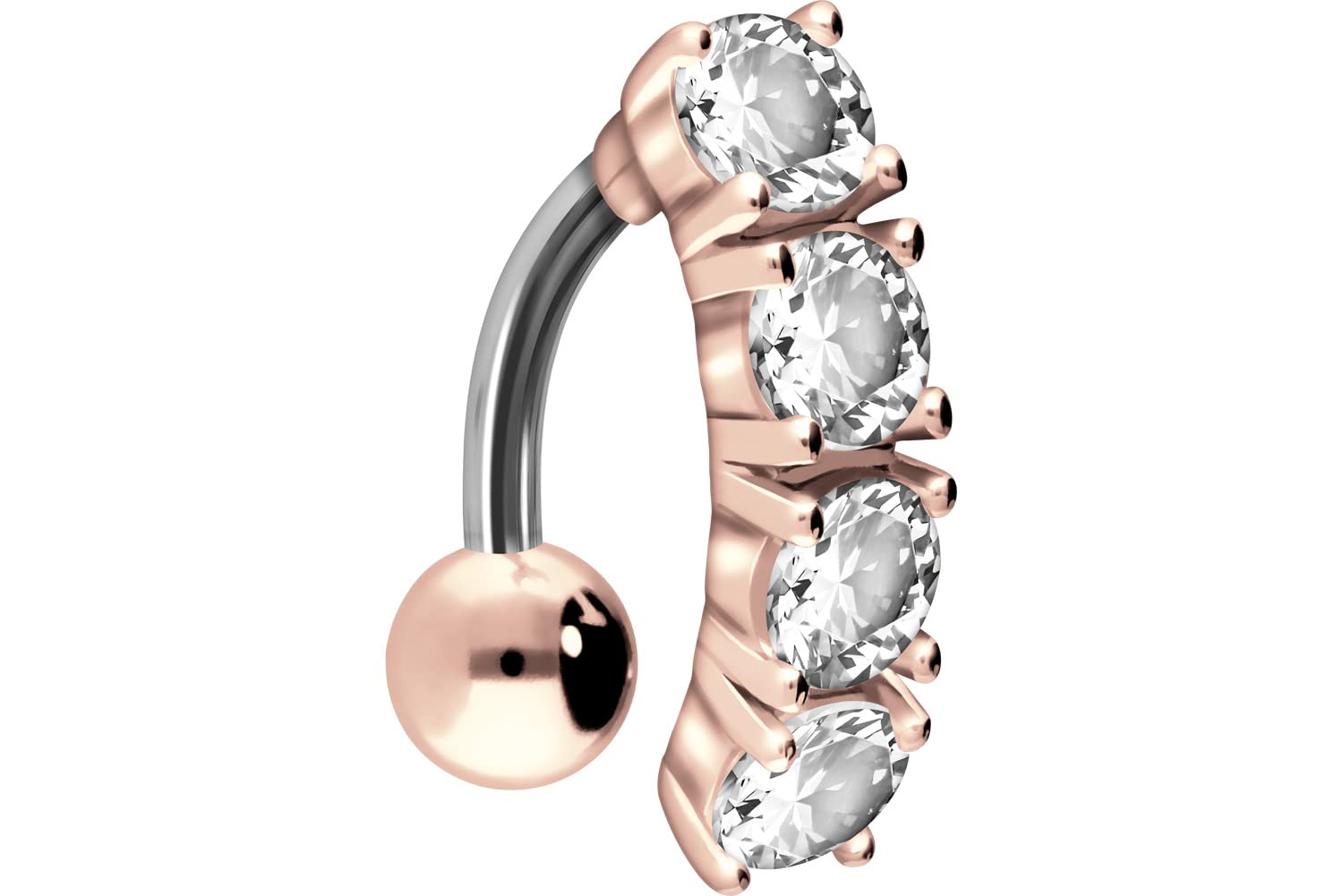 PIERCINGLINE piercing ombligo titanio | Estandarte de cristal de plata 925 | Piercing Bananabell Plátano | selección de color