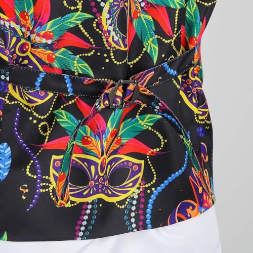 Image of GRAJTCIN Men's Festive Costume Adult Mardi Gras Vest 3D-Print St Patrick's Day Suit Independence Day Waistcoats
