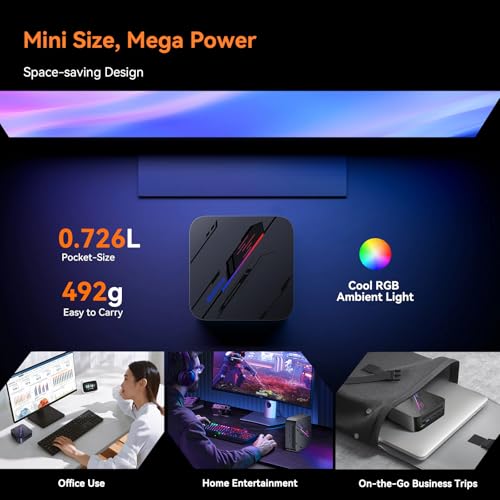 Image of Blackview MP100 Mini PC, AMD Ryzen 7 5825U (up to 4.5GHz), 16GB RAM 512GB NVMe SSD, DP 4K@144Hz Triple Display, Mini PC Computers Micro Desktop PC, W-11 Pro /WiFi6 /BT5.2, Ultra Compact for Office Home