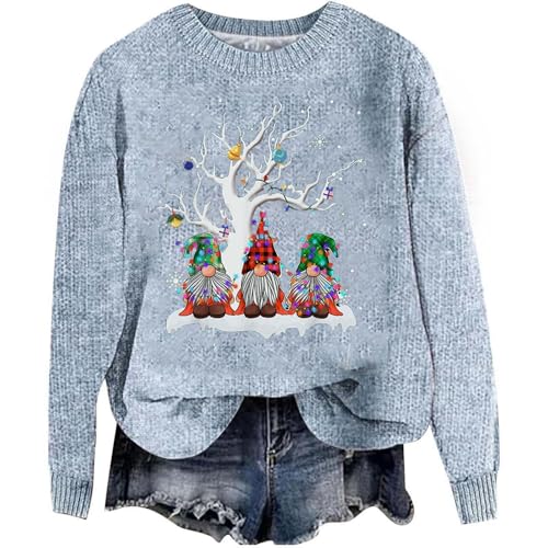 Generisch Pullover Damen Weihnachten Strickpullover Winter Elegant...