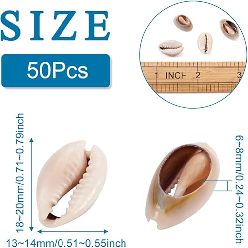 Vista 118 de Cheriswelry 50 cuentas de concha galvanizadas, conchas de cauri en espiral, conchas de mar, verano, playa, cuentas espaciadoras sueltas