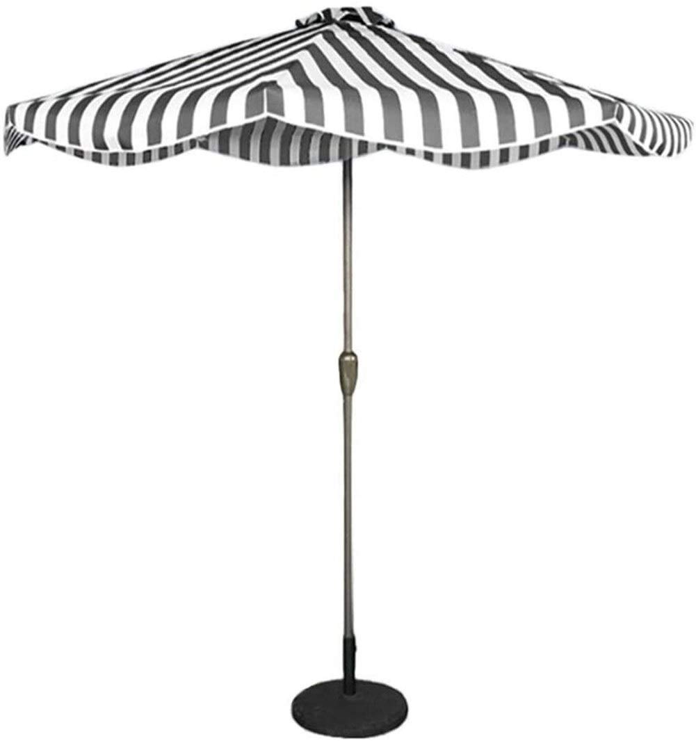 WDSOPK Parasols 9Ft/2.7M Outdoor Parasol Patio Umbrella, for Garden, Deck, Backyard Pool, Sunscreen 5 Colors(A-Black and White Striped)