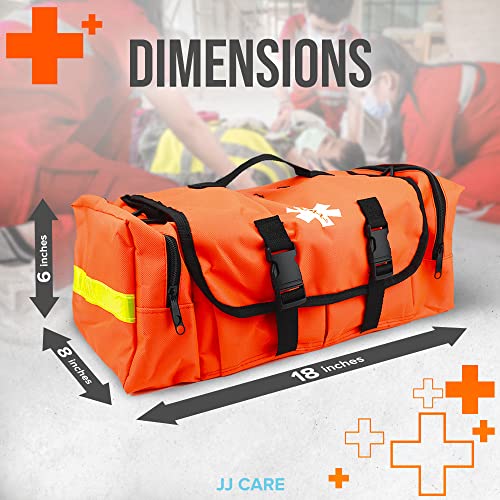 JJ-CARE-Trauma-Bag-250PCS-First-Responder-Kit-EMT-Bag-with-Padded-Strap-Reflective-Medical-Bag-Fully-Stocked-Multiple-Pockets-EMS-EMT-Bags-Fully-Stocked-First-Aid-Trauma-Bags-Fully-Stocked