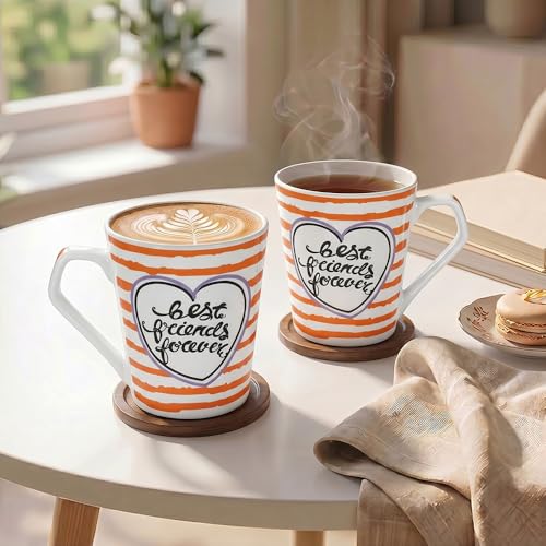 Image of UPC Premium Bone China Coffee Mug Set of 2 | Elegant Ceramic Tea & Coffee Cups for Home, Office & Cafe | Lightweight, Durable, Microwave & Dishwasher Safe Mug Set | Luxury Drinkware Collection
