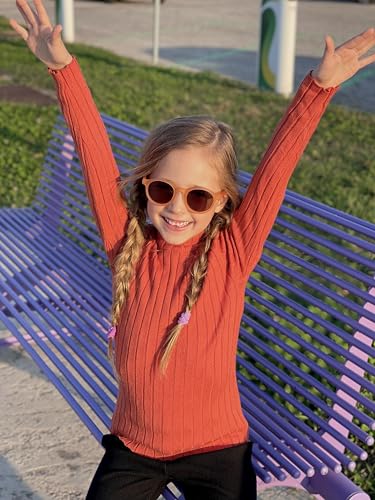 Image of Arshiner Girls Half Turtleneck Long Sleeve Knit Slim Sweater Pullover Tops