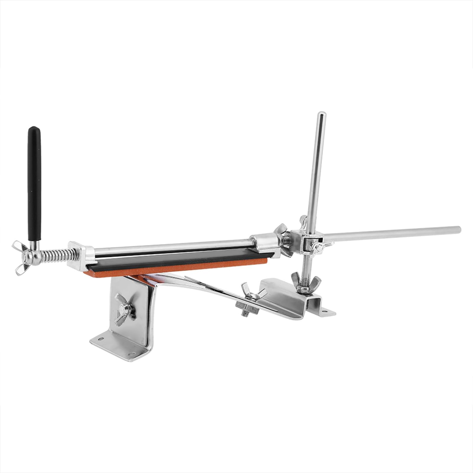 EMUKOEP Pierre à Aiguiser en Acier Inoxydable, Outils D'affûtage, Système D'affûtage à Angle Fixe, 4 Pierres à Aiguiser, Outil de Couteaux de Cuisine