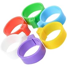 100 Pcs 16mm Coloured Plastic Chicken Leg Rings Poultry Foot Bands Chicken Identification Tags for Ducks Chicks