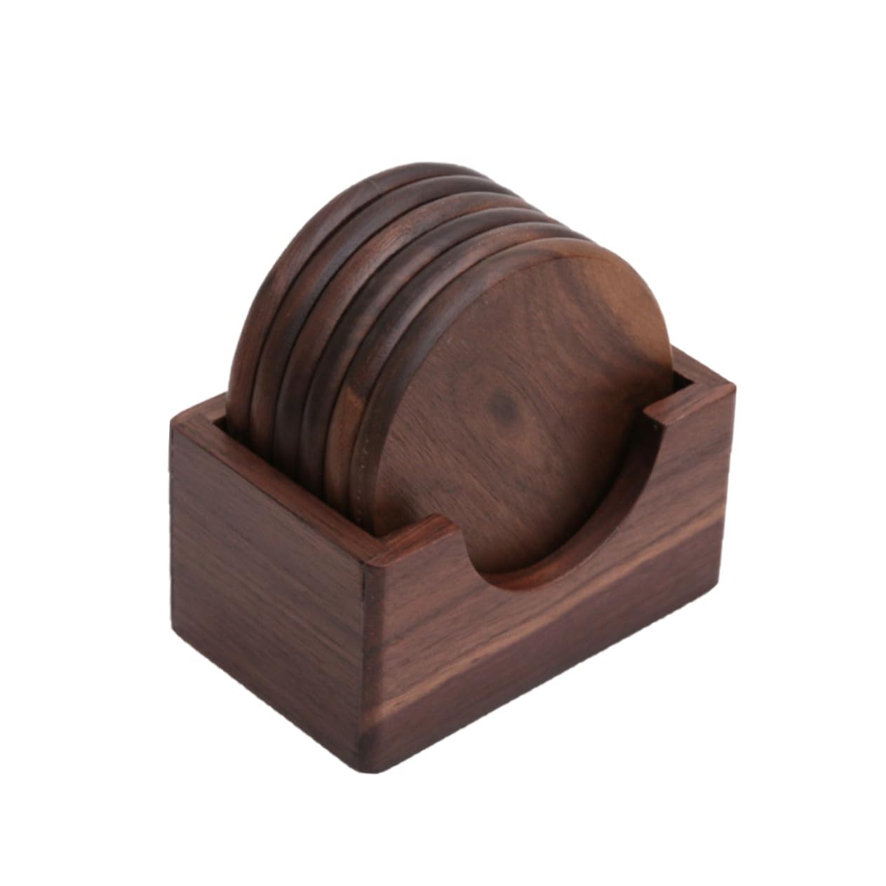 Dessous de verre en bois marron avec texture lisse pour protection table