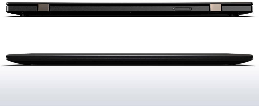 Side views of the Lenovo ThinkPad X1 Carbon, showing various ports.