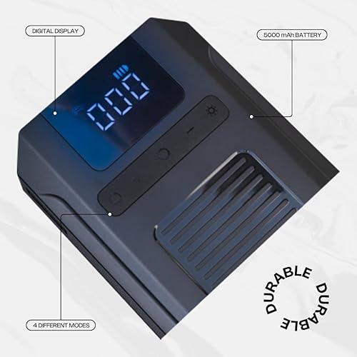 Miniatura 3 de Compresor de aire portátil para inflador de neumáticos, bomba de aire eléctrica inalámbrica, batería recargable de 5000 mAh con manómetro digital de