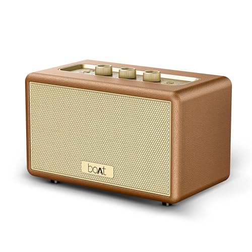 Image of Stone Opus, 80W Signature Sound, 12HRS Battery, Multilink Connectivity, Built-in Subwoofer, Premium Design, TWS, Bluetooth Speaker, Wireless Speaker, Portable Speaker (Caramel Brown)