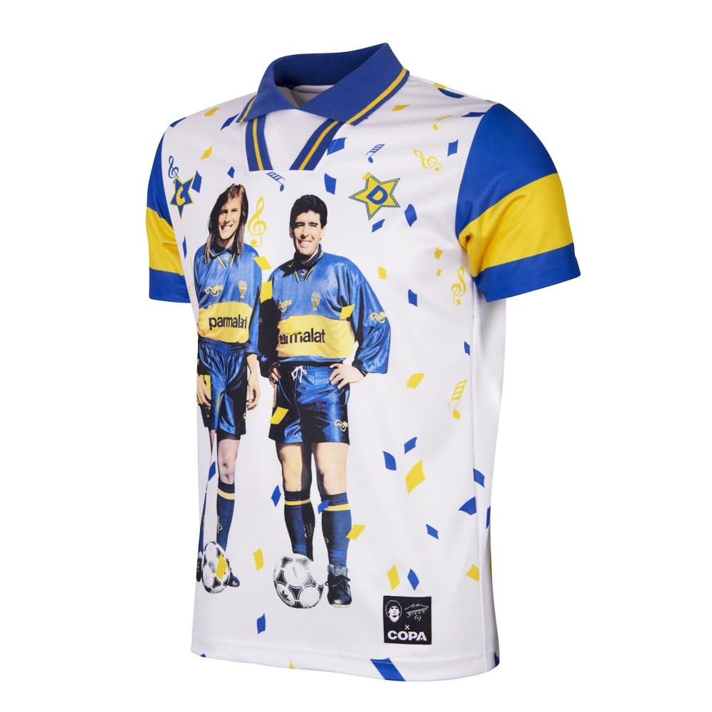 COPA - Maglia da Calcio - Uomo - Ufficiale Bootleg Maradona x Manica Corta - Bianco - 100% Poliestere