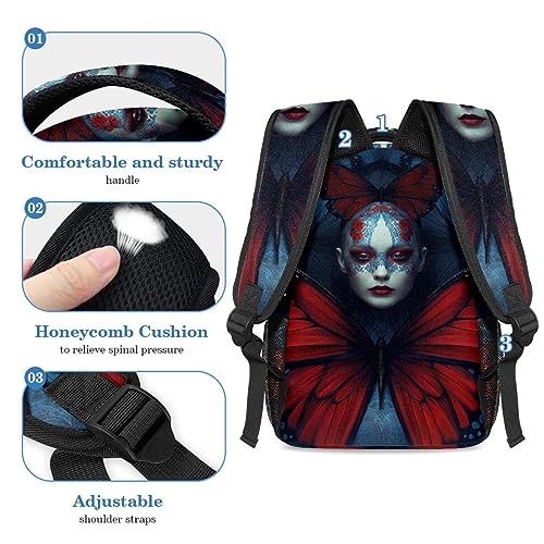 Sac à dos daypack papillon rouge pour les sorties des ados - 4