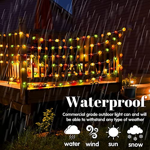 Turnmeon 13 Ft 40 Led Thanksgiving Lights Decoration, 3D Fall Pumpkin Maple Acorns 3 In 1 Strings Lights Fall Decorations Battery Operated Fall Garland Lights Autumn Halloween Decor Home Indoor Party #TOP4