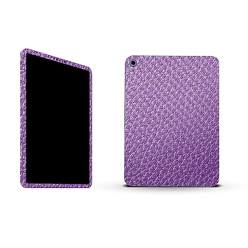 Image of MightySkins Carbon Fiber Skin Compatible with Apple iPad 10.9 inch 10th Gen (2022) Full Wrap Kit - Purple Pleather | Protective, Durable Textured Carbon Fiber Finish | Easy to Apply | Made in The USA