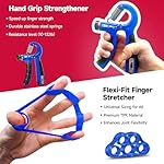 FitBeast Hand Grip Strengthener Workout Kit (5 Pack), 2 Forearm Grip Adjustable Resistance Hand Gripper, Finger Stretcher, Grip Ring & Stress Relief Grip Ball for Athletes - Image 3