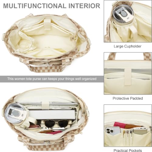 Image of ToLFE Women Top Handle Satchel Handbags Shoulder Bag Messenger Tote Bag Purse Crossbody Bag Travel Work Tote Bag