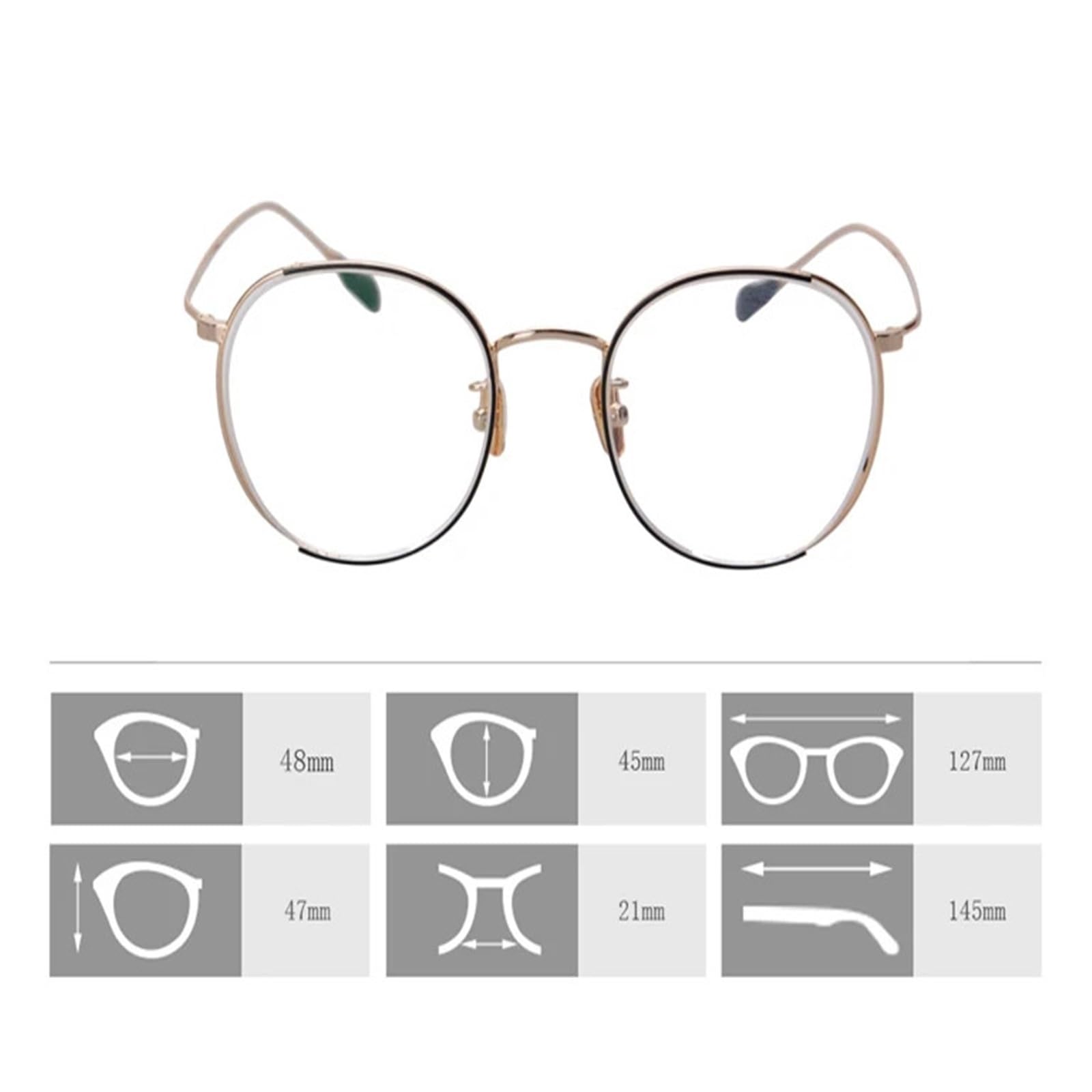 Glasses Frame for Women & Men – Stainless Steel & Acetate Round Spectacle Frames, Unisex Eyewear