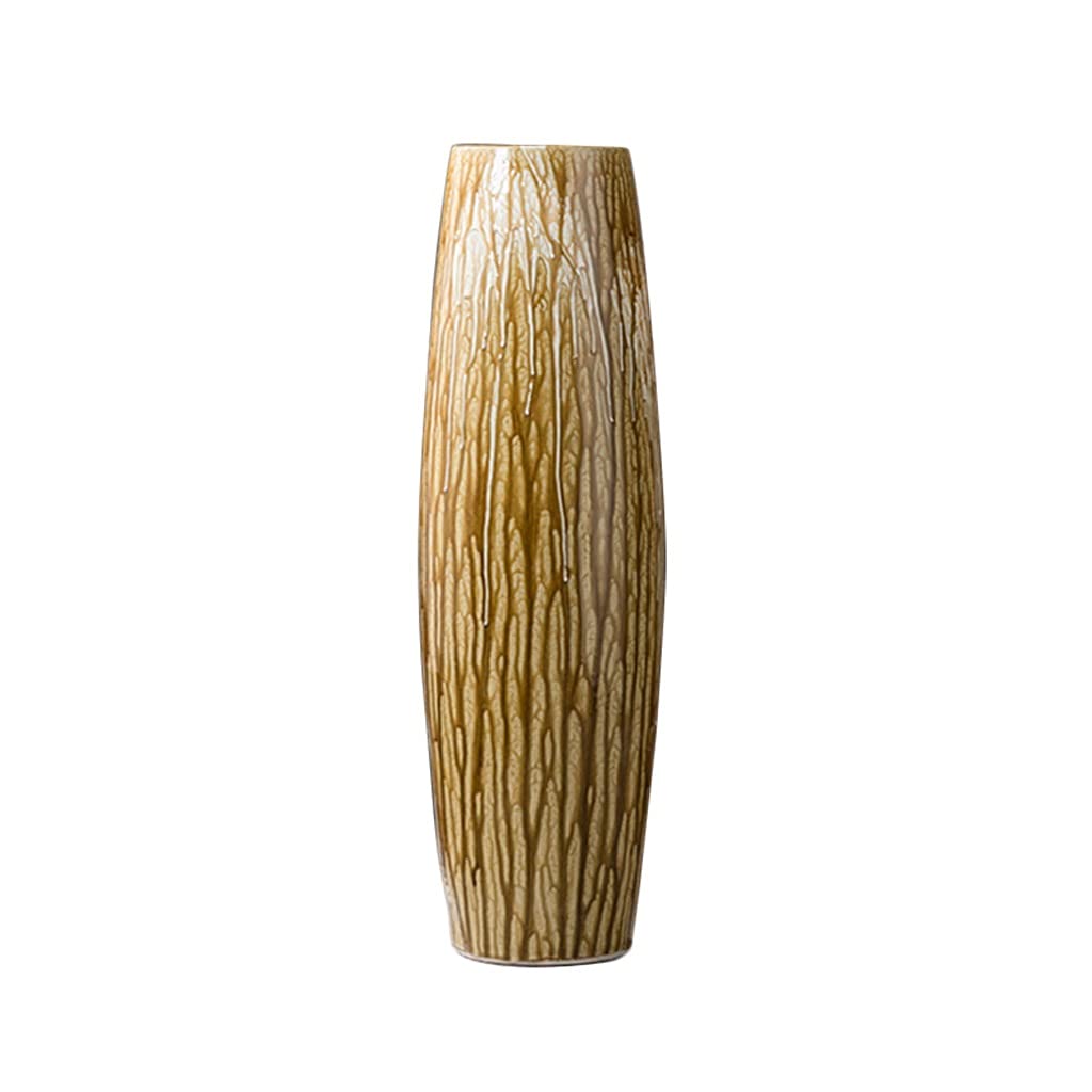 asdchZen Retro Floor Vase Living Room Ceramic Decoration Flower Arrangement Large Dried Flower Vase Sofa Next To The Porch Decoration
