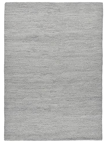 Theko Original marokkanischer Berber Teppich aus 100% nachhaltiger Schurwolle (Wollsiegel); handgeknüpft, weich und robust | 170 x 240 cm; Farbe: Sand | Florrfäden: ca. 45000 | Hadj