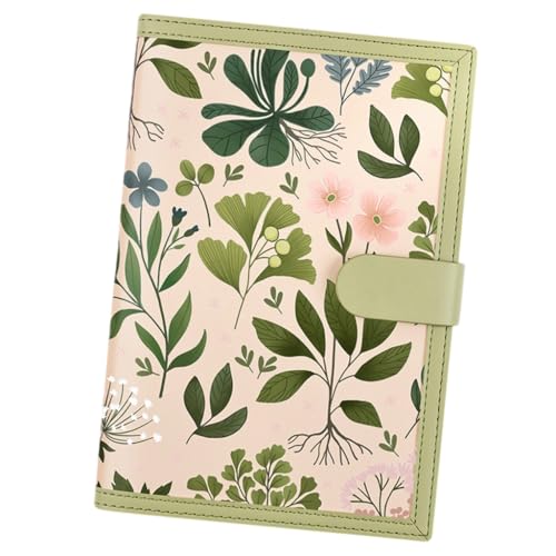 DLUKENY フラワーレザーノートブック 224ページ 大学罫線入りノートブック 日記帳 厚めのメモ帳 女性/男性/学生向け 筆記メモ