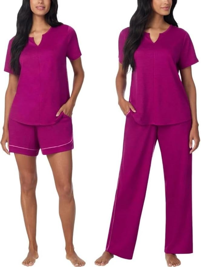 Carole Hochman Midnight Women's 3-piece Elastic Waistband PJ Set
