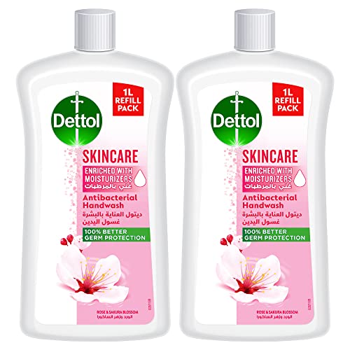 Dettol Skincare Liquid Handwash Refill Rose & Sakura Blossom Scent 1L x 2