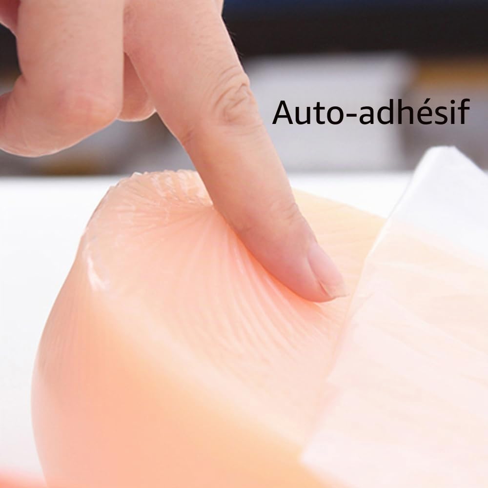 ELMIKA Faux seins auto-adhésifs en silicone pour crossdresser, transgenre, mastectomie, prothèse