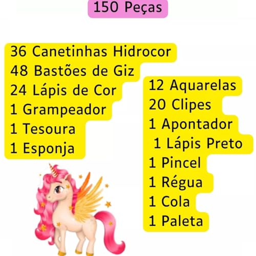 Conjunto de Desenho de 150 Peças Estojo Infantil para Presente para Meninas Kits de Arte + Desenhos