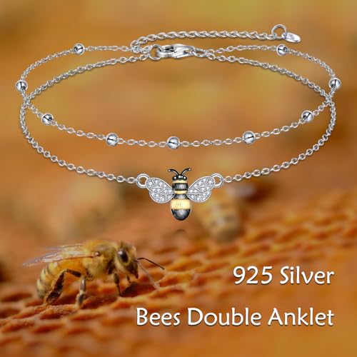 Image of TIGER RIDER Dragonfly Anklet Sterling Silver Dragonfly Gifts Jewelry for Women with Crystal Birthday Anniversary